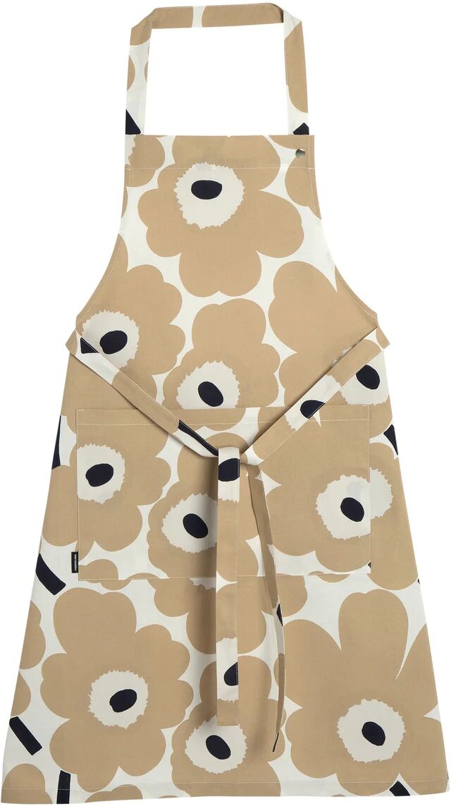 Marimekko Pieni Unikko forkle Off white-beige-mørkeblå