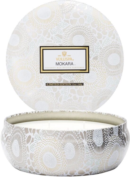 Voluspa Mokara 3 Wick Candle in Decorative Tin (40h)