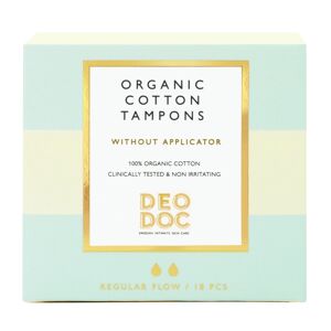 DeoDoc 100 % Organic Cotton Tampons Regular no Applicator (18pcs)