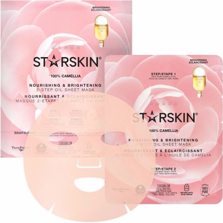 Starskin 100% Camellia Nourishing & Brightening 2 Step Oil Sheet Mask