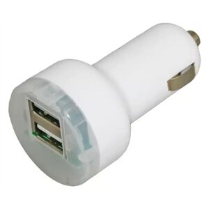 12v Plugg M/2 Usb 2,1+1=max 3,1a M/lys