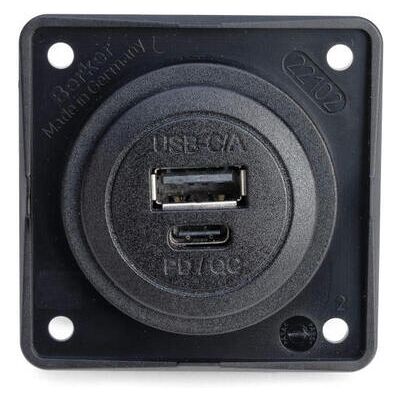 Usb Dobbelt Ladekontakt 12 V Usb-A Og Usb-C Qc - Pd Usb Dobbelt Ladekontakt 12 V Usb-A Og Usb-C Qc - Pd
