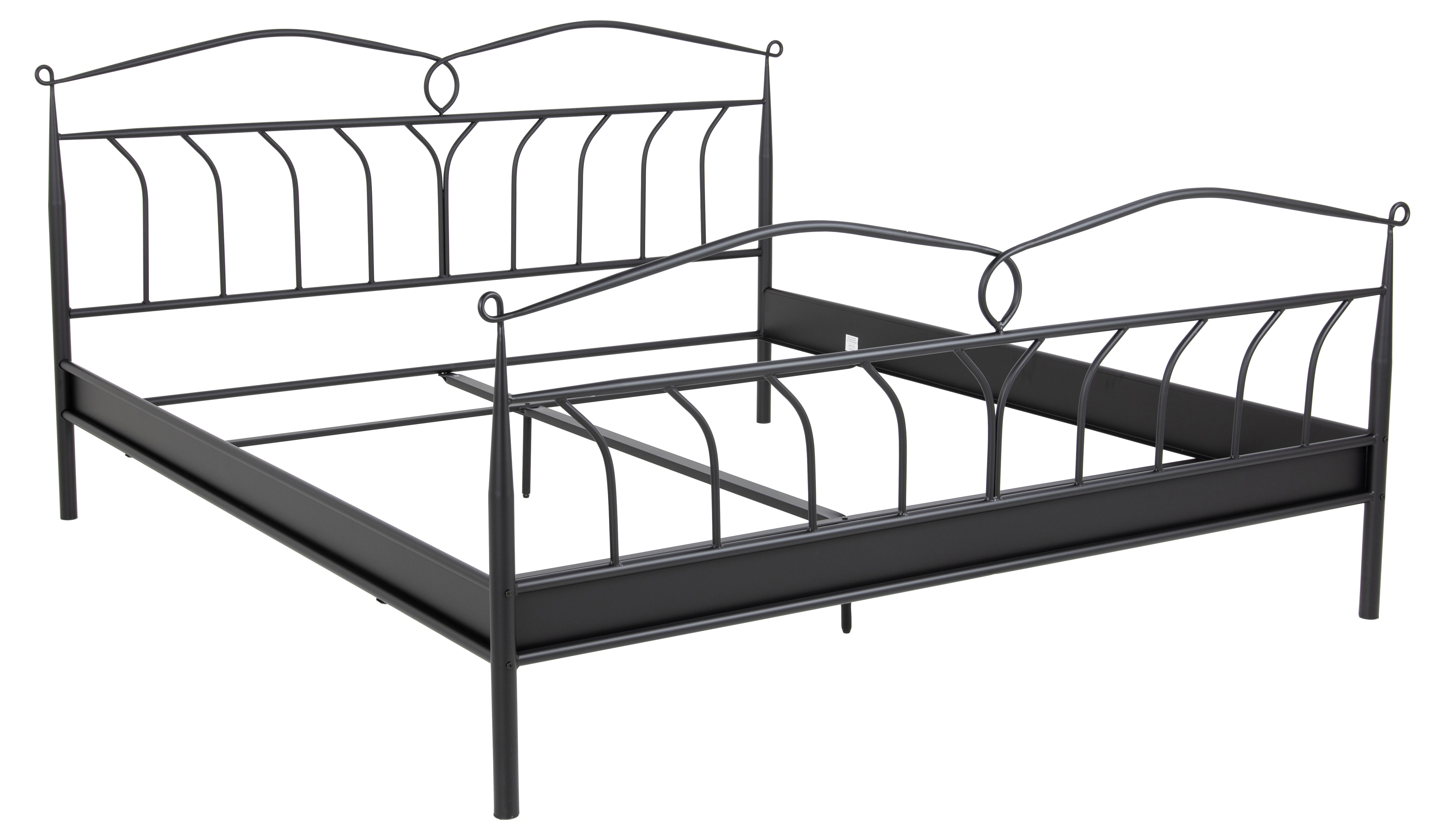 Linax seng metall 180x200 cm, svart.