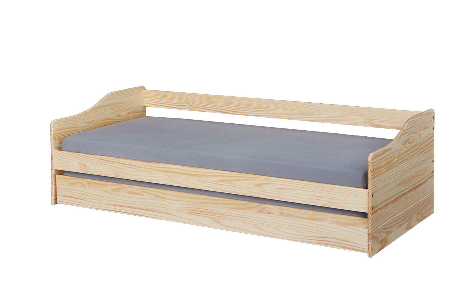 Malsu seng 90x200 cm med 1 uttrekks seng natur.