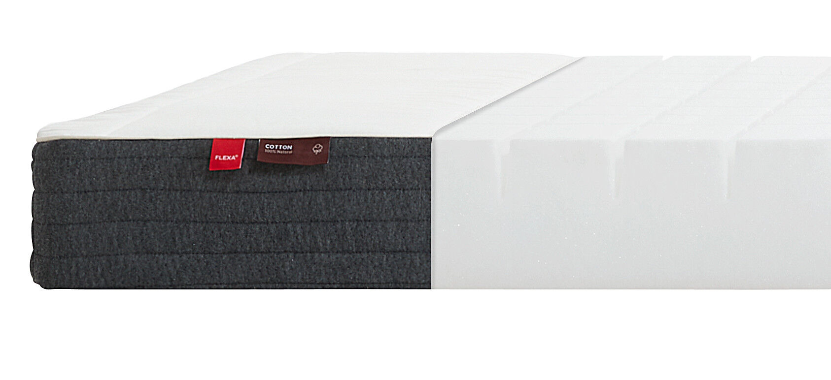 Flexa Basic Hit skumgummimadrass skummadrass 90x190 cm til ekstra seng, hvit grå.