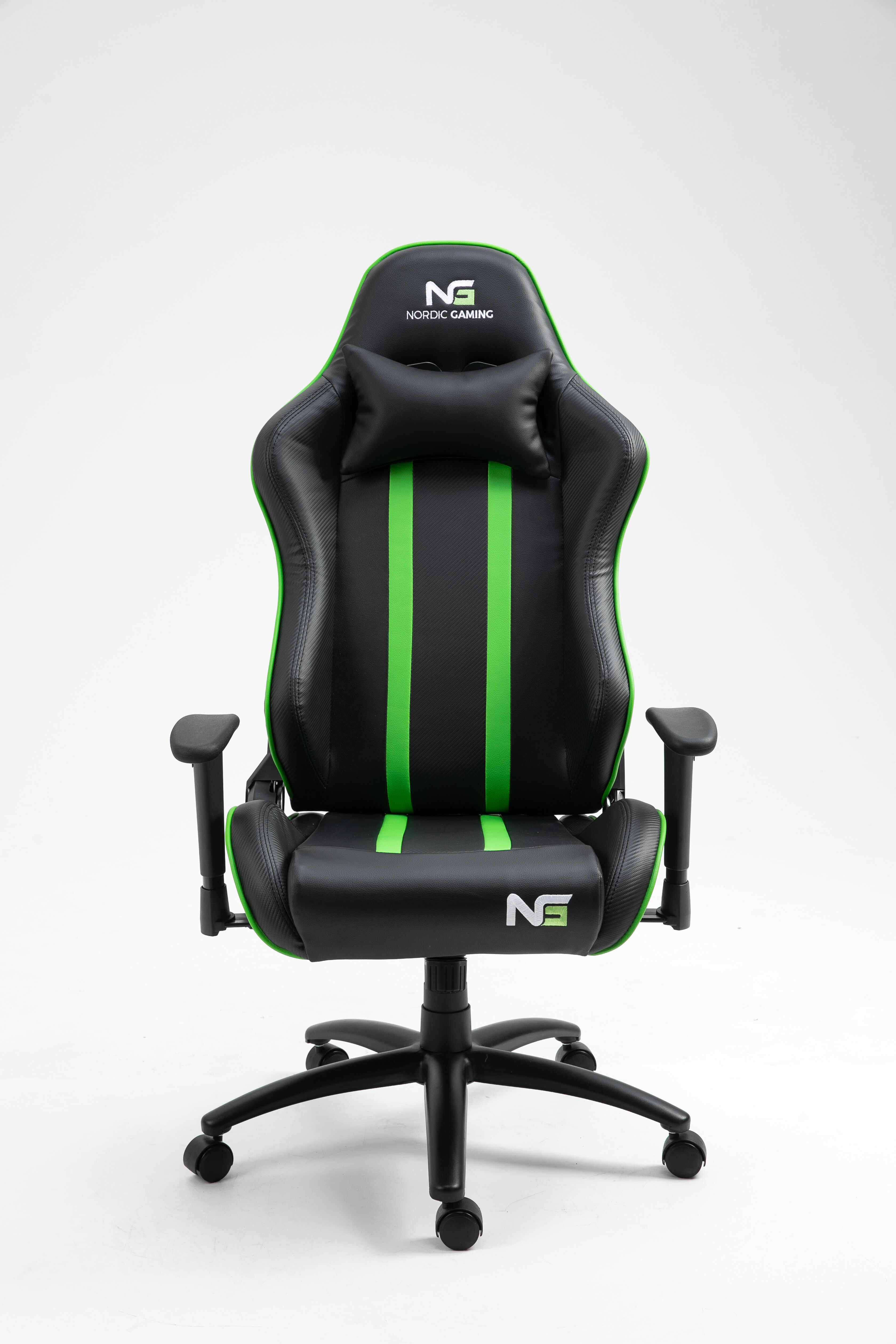 Rio Nordic Gaming Carbon gamer stol svart, grønn.
