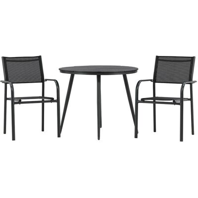 BreakSantorini hagesett 1 spisebord, 2 stoler svart. BreakSantorini hagesett 1 spisebord, 2 stoler svart.