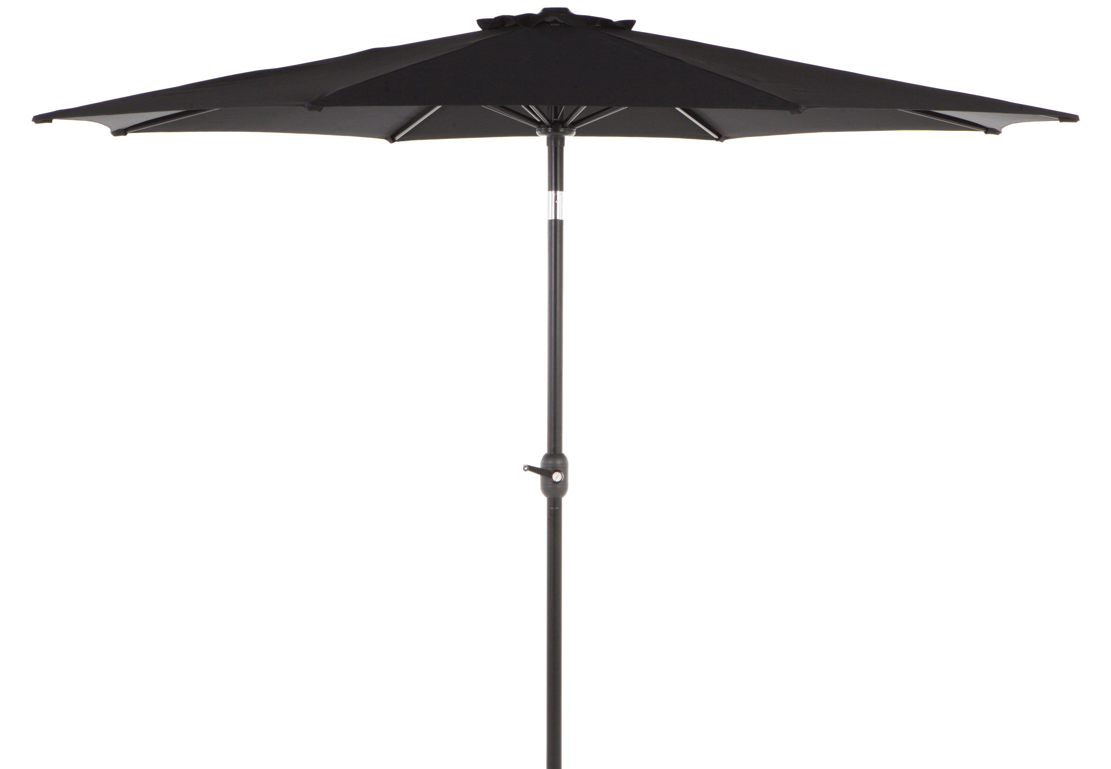 Surla solbeskyttelse parasoll med krank og tilt Ø3 m svart/svart.