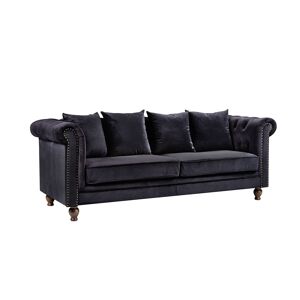 Velvet sofa 3 seter velour svart.
