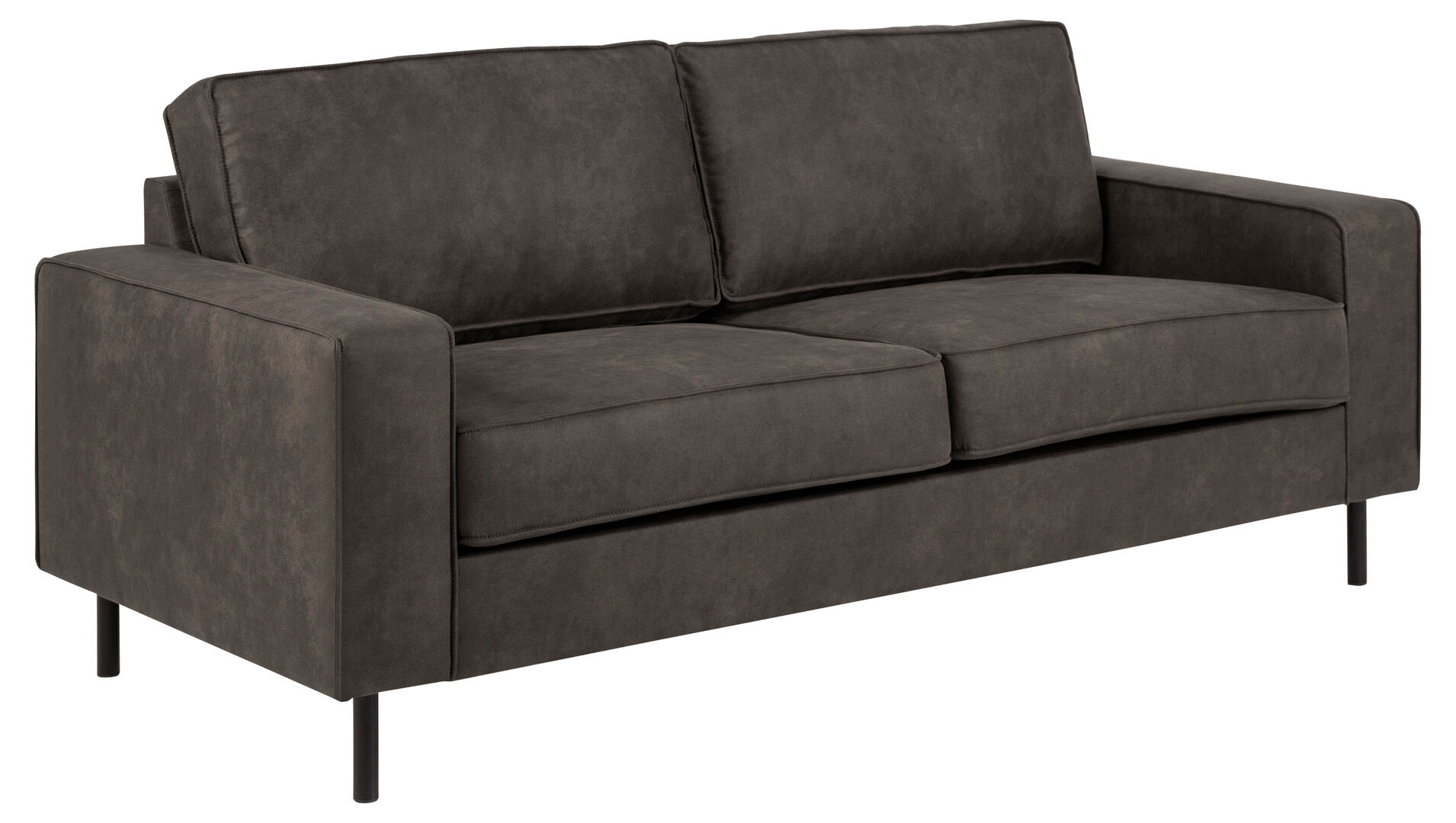 Jesolo 2,5 personers sofa med ben i svart metall. Antrasittgrå