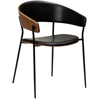 Crib Dan-Form spisestuestoler med armlene finér valnøtt, PU kunstlær svart. Crib Dan-Form spisestuestoler med armlene finér valnøtt, PU kunstlær svart.