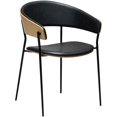 Crib Dan-Form spisestuestoler med armlene finér eik, PU kunstlær svart. Crib Dan-Form spisestuestoler med armlene finér eik, PU kunstlær svart.