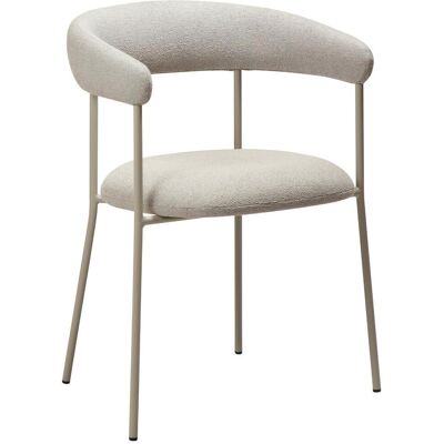 Plenti Dan-Form spisestuestoler med armlene bouclé lysegrå. Plenti Dan-Form spisestuestoler med armlene bouclé lysegrå.