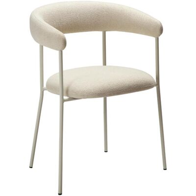 Plenti Dan-Form spisestuestoler med armlene bouclé hvit. Plenti Dan-Form spisestuestoler med armlene bouclé hvit.