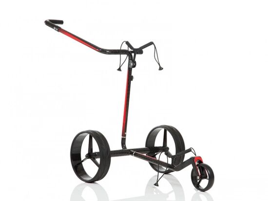 JuCad Carbon Travel 2.0 Black and Red - Elektrisk Golftralle