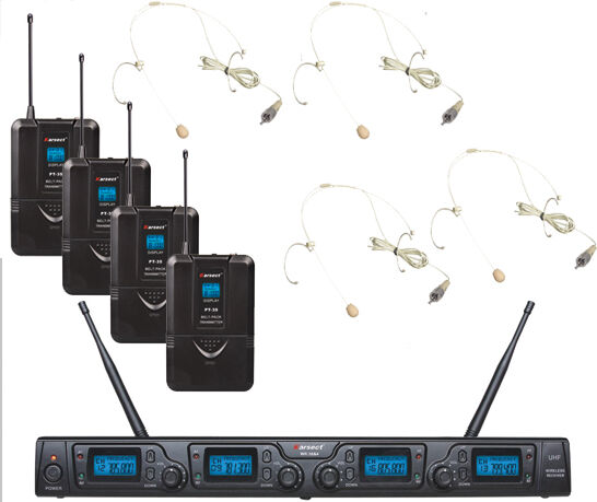 39 Karsect WR-354 HT35-HT3A trådløst 4 x tynt hodebøyle-mikrofon-sett