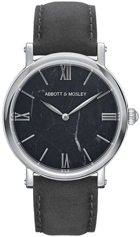 Abbott&Mosley Abbott & Mosley Silver Marquina Grey 40mm AM122