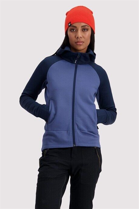 Mons Royale Nevis Wool Fleece Hood W's Blue Velvet  L