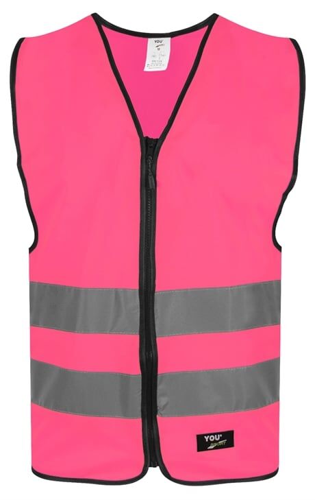 Refleksvest med glidelås jr. Rosa S (12-14 år)