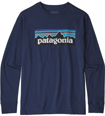 Patagonia Boys' Long-Sleeved Graphic Organic T-Shirt Classic Navy  XS (5-6år)