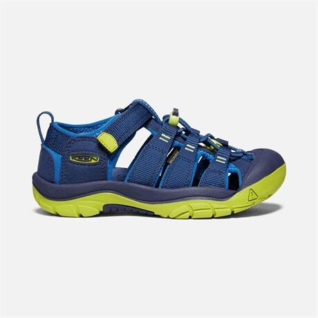 KEEN Newport H2, Big Kids Blue Depth / Chartreuse  35