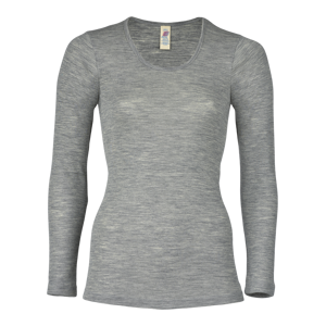 Bluse Merinoull og Silke Light Grey fra Engel Natur - 1 Stk