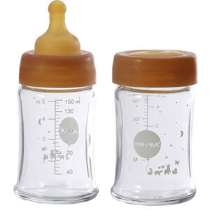 Hevea Baby Glass tåteflaske 2-pakning - 1 Stk