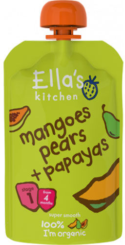 Ellas Kitchen S1 Mango, Pære og Papaya 4 mnd+ - 120 Gram