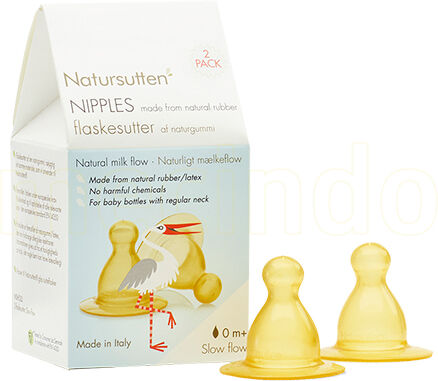 Natursutten Slow Flow Flaskesutter - 0 mdr - 2 stk