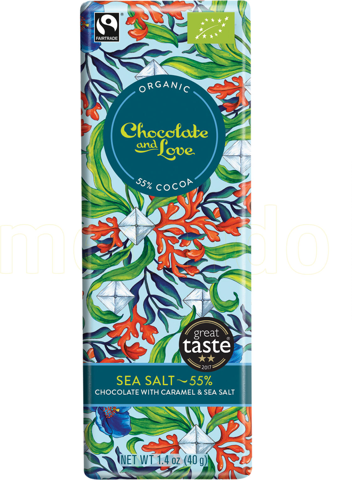 Chocolate and Love Chokolade Sea Salt 55% Ø - 40 g