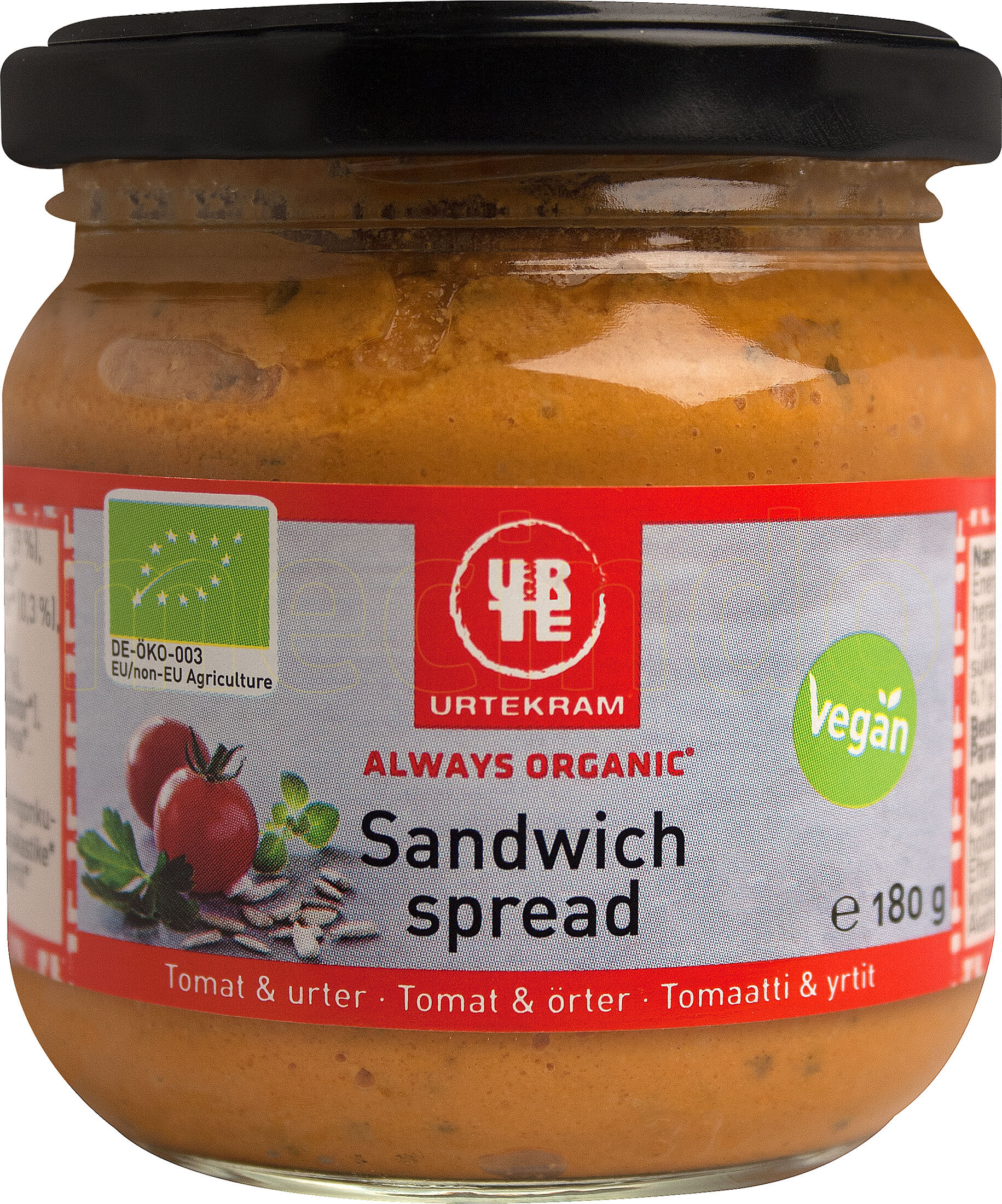 Urtekram Sandwich Spread Tomat/urter Ø - 180 g