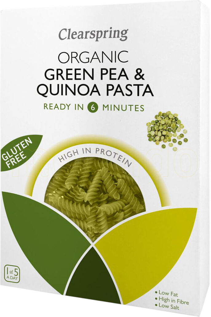 Clearspring Fusilli Med Grønne Erter Og Quinoa Ø - 250 Gram