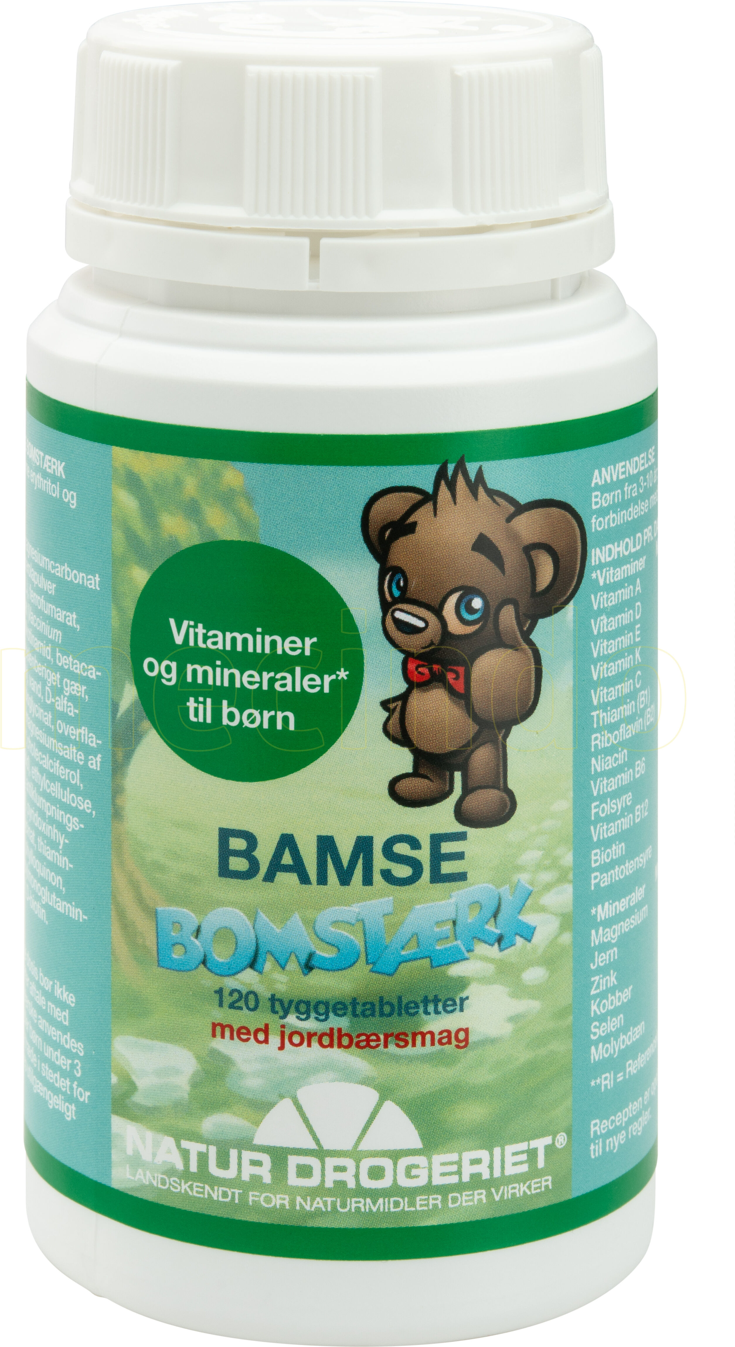 Natur Drogeriet Natur-Drogeriet Bamse Bomstærk Børnevit. Min. M. Jordbærsmag - 120 Tabletter