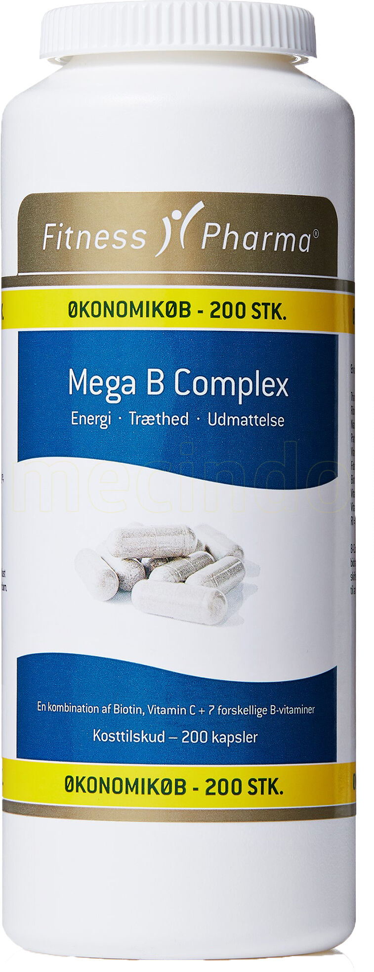 Fitness Pharma Mega Bcomplex - 200 Kapsler