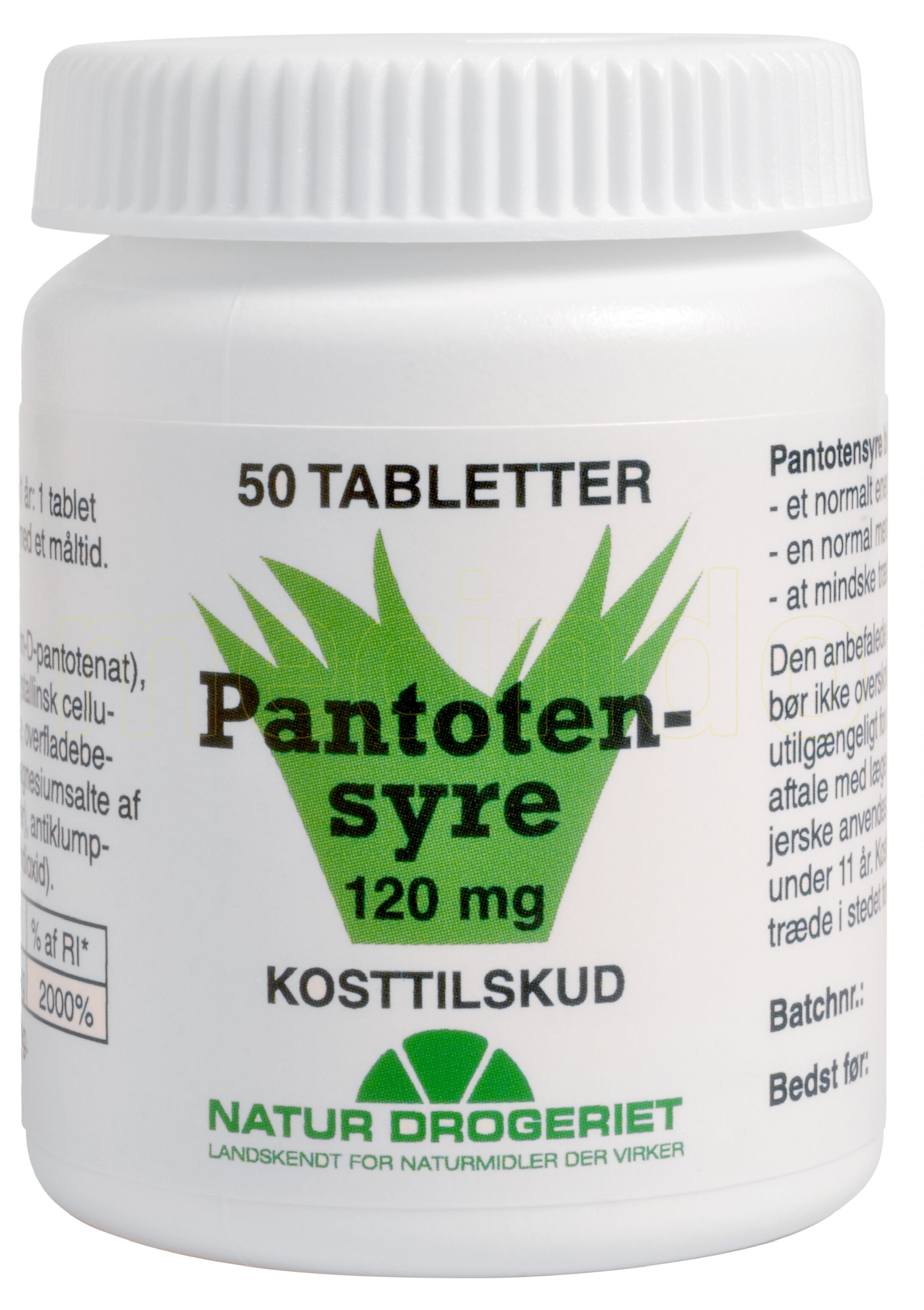 Natur Drogeriet Natur-drogeriet Pantotensyre 120 Mg - 50 Tablett