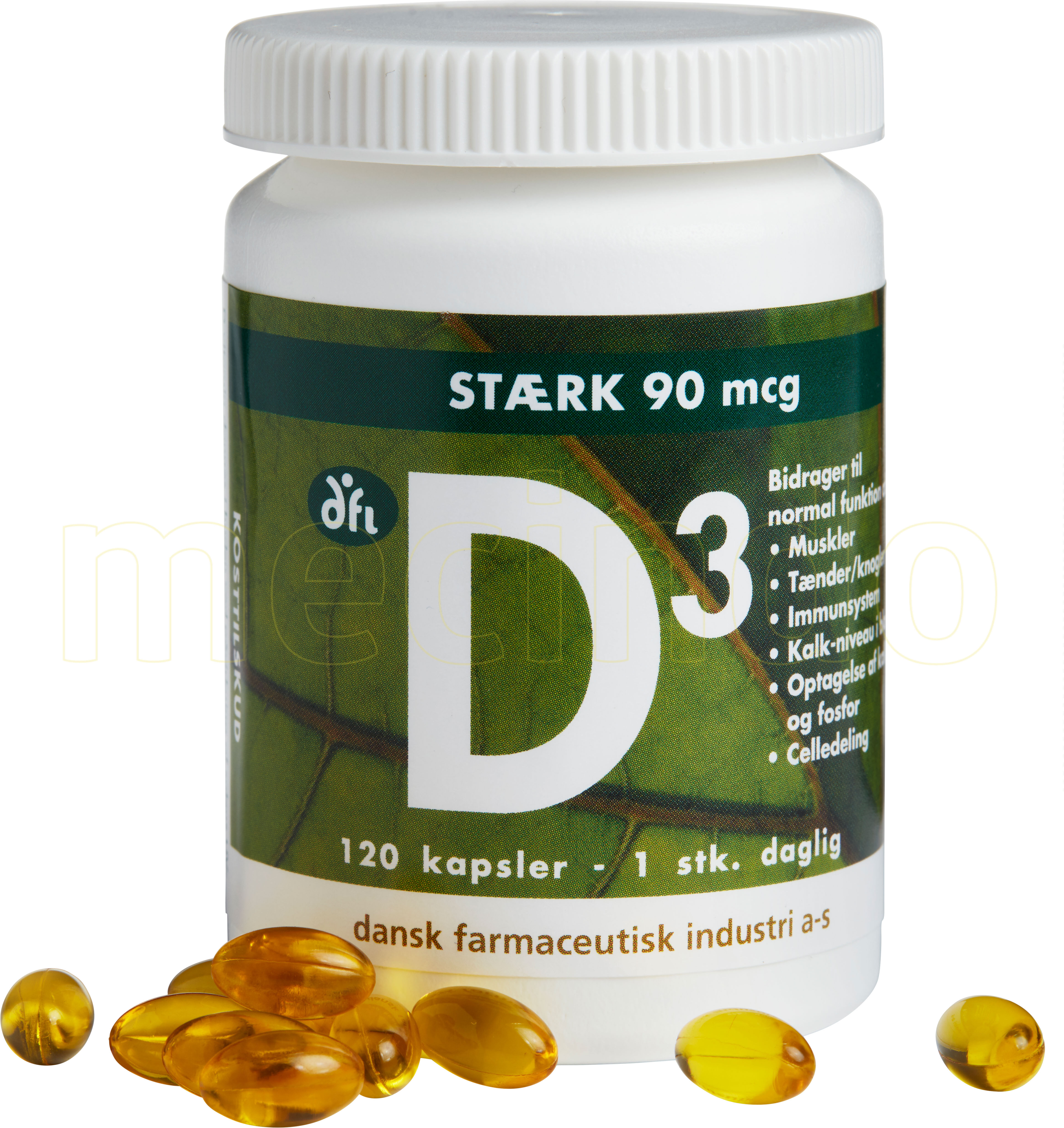 DFI D3-vitamin 90 mcg - 120 Kapsler