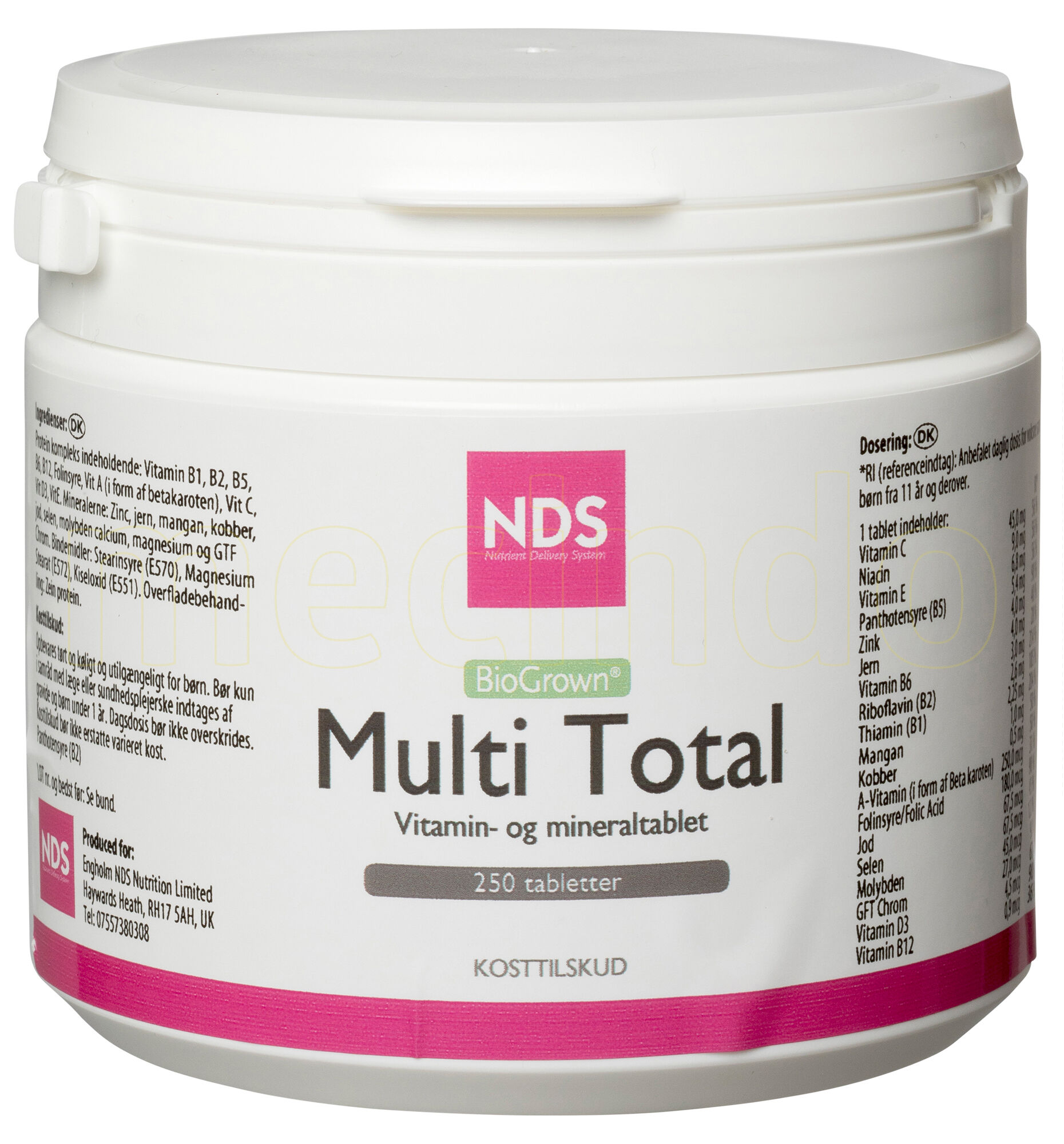NDS Multitotal Vitamin Og Mineral - 250 Tabletter