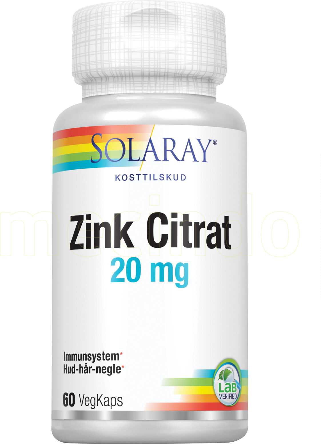 Solaray Zink Citrat - 20 mg - 60 Kapsler