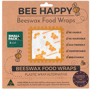 Bee Wrappy Bee Happy Beeswax Food Wraps - 2 Stk