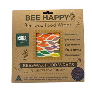 Bee Wrappy Bee Happy Beeswax Food Wraps - 2 Stk
