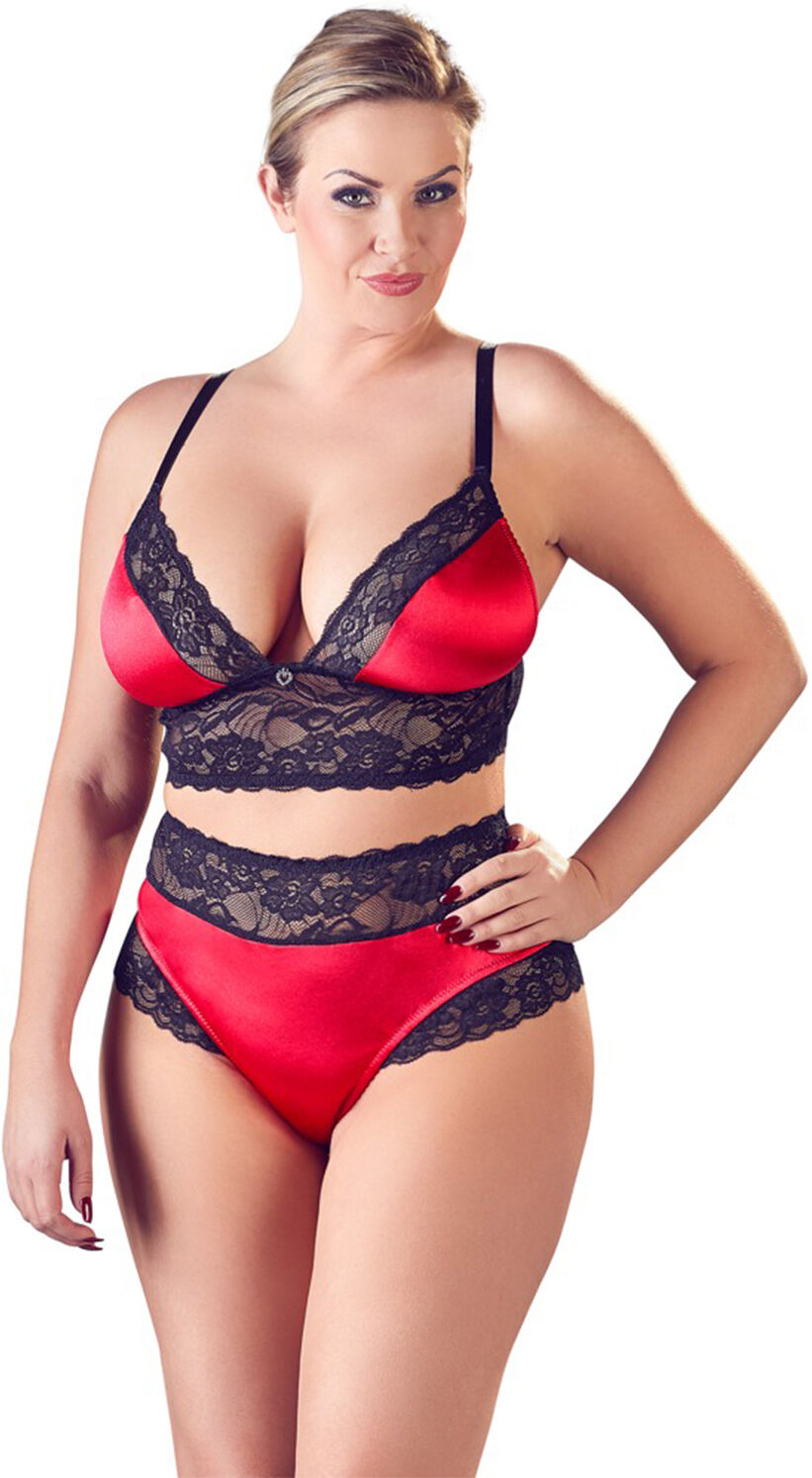 Cottelli Collection Cottelli BH-sett Rød Plus Size