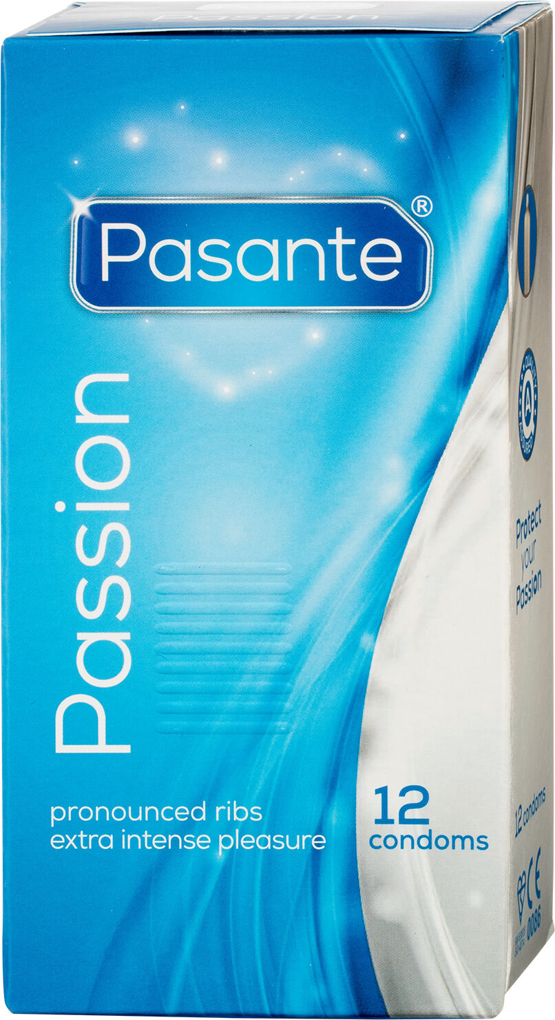 Pasante Passion Ribbed Kondomer 12 stk.