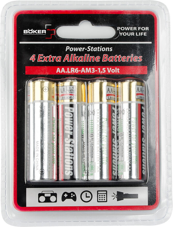 BÃ¶ker Plus Power-Stations Battery Set 4 x AA