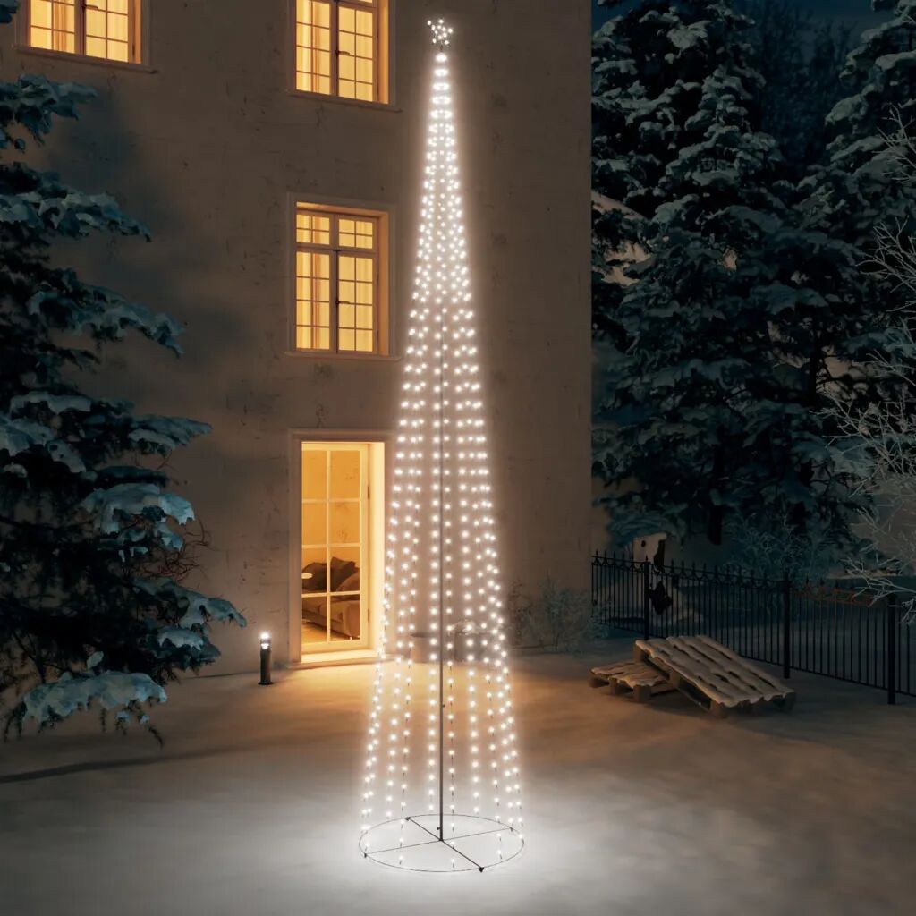 vidaXL Juletre kjegle 752 kaldt hvitt lysdioder 160x500 cm