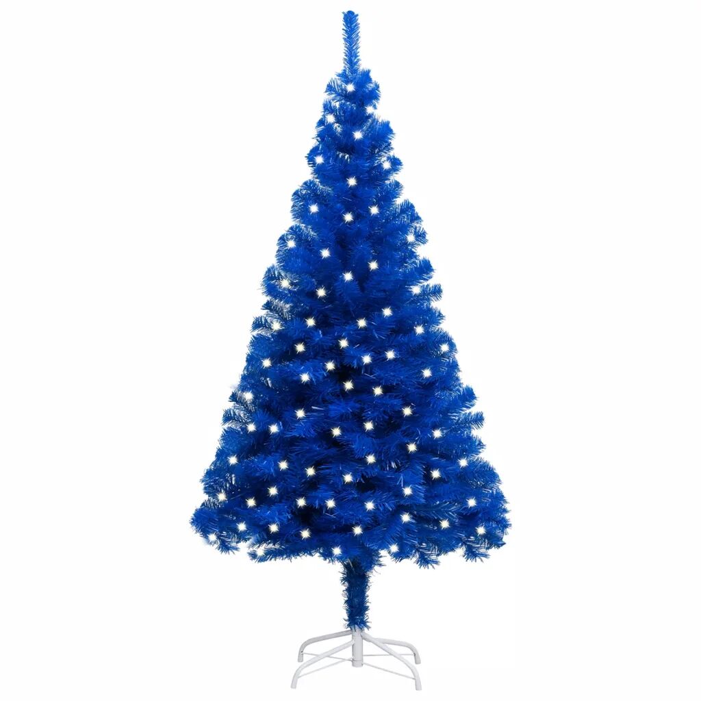vidaXL Kunstig juletre med LED og stativ 240 cm PVC blå