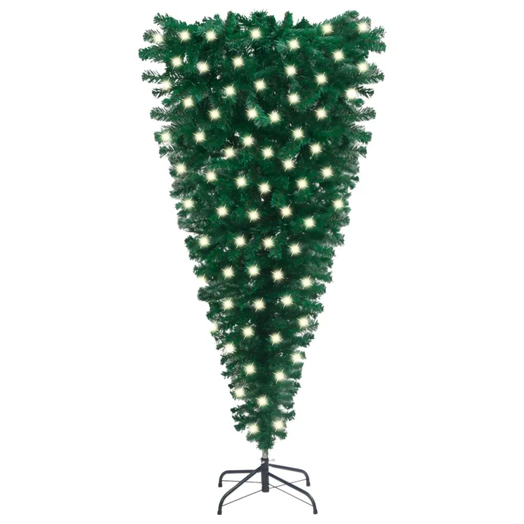 vidaXL Opp-ned kunstig juletre med LED grønn 150 cm