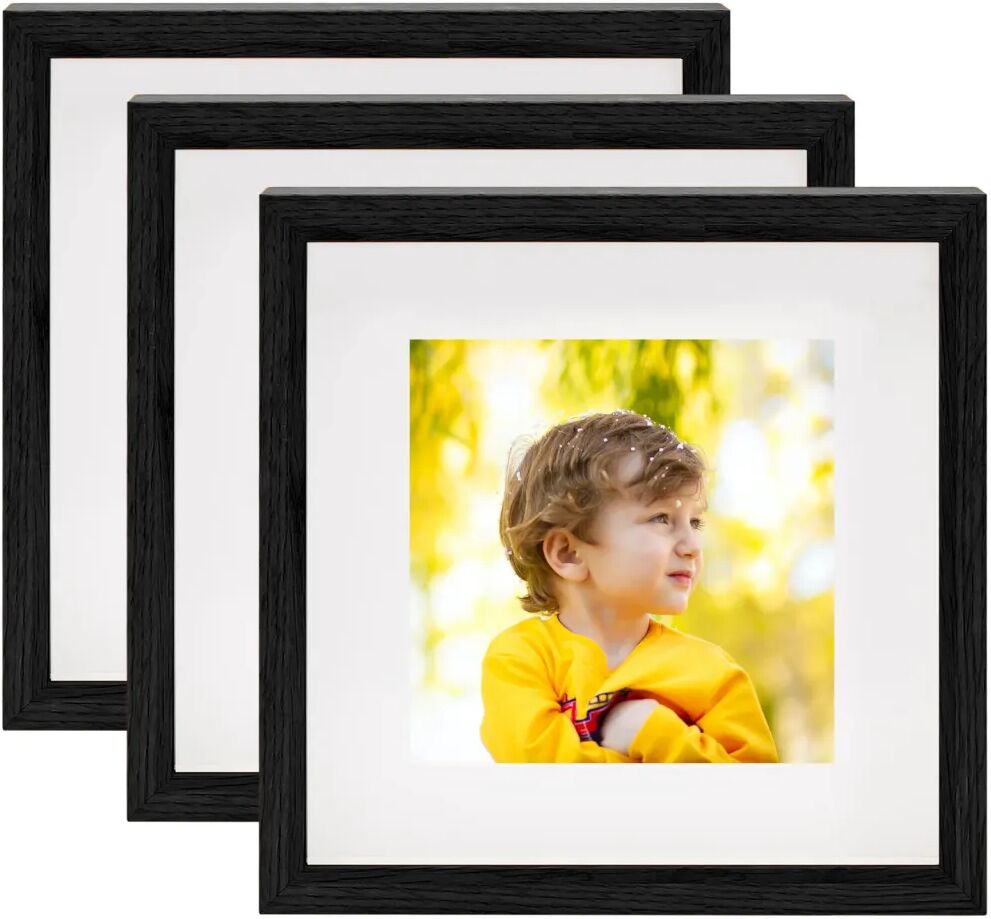 vidaXL 3D-fotoboksrammer 3 stk svart 23x23 cm for 13x13 cm bilde