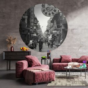 WallArt Tapetsirkel Hong Kong the Old Days 142,5 cm