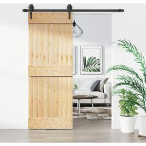 vidaXL Skyvedør med monteringstilbehør 80x210 cm heltre furu