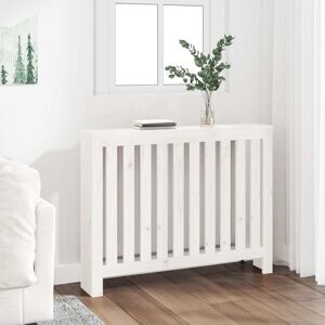 vidaXL Radiatordeksel hvit 108,5x19x84 cm heltre furu